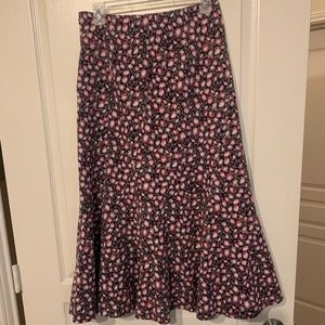 Boden size 10R fluted corduroy midi skirt